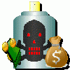 +money+skull+spraycan+danger+ clipart