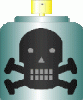 +skull+spraycan+danger+ clipart