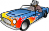 +animal+canine+dog+driving+sports+car+ clipart