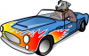 +animal+canine+dog+driving+sports+car+ clipart