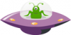 +strange+alien+in+UFO+cartoon+ clipart