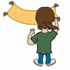 +nicu+cartoon+character+putting+a+banner+ clipart