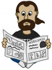 +nicu+cartoon+character+reading+Newspaper+ clipart