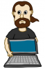 +nicu+cartoon+character+showing+Laptop+ clipart
