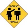 +people+violent+female+warning+sign+ clipart