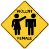 +people+violent+female+warning+sign+ clipart