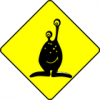 +sign+Caution+alien+ clipart