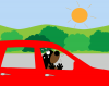 +animal+canine+canid+dog+hot+car+ clipart