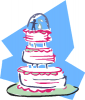 +marry+marriage+wedlock+matrimony+wedding+wedding+cake+w+pink+and+blue+ clipart