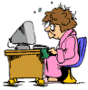 +technology+woman+on+computer+s+ clipart